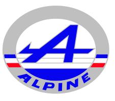 Le sigle alpine renault logo ALPINE RENAULT  , emblème de alpine renault en france